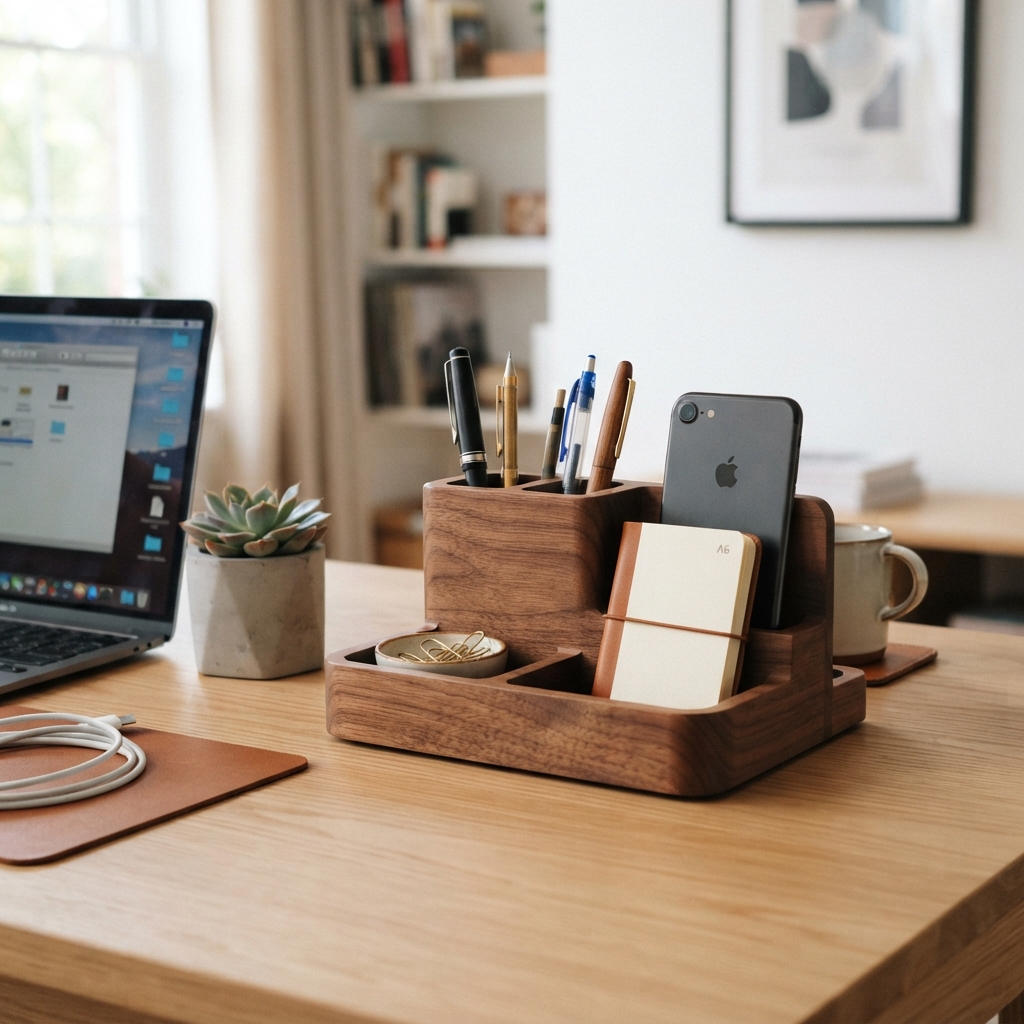 Wooden Desk Organizer